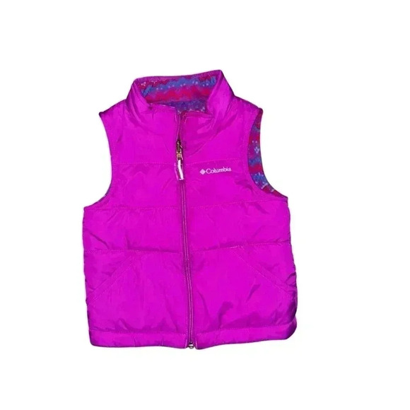 Girls' Columbia reversible Vest 4t Purple winter snow toddler - Picture 1 of 7